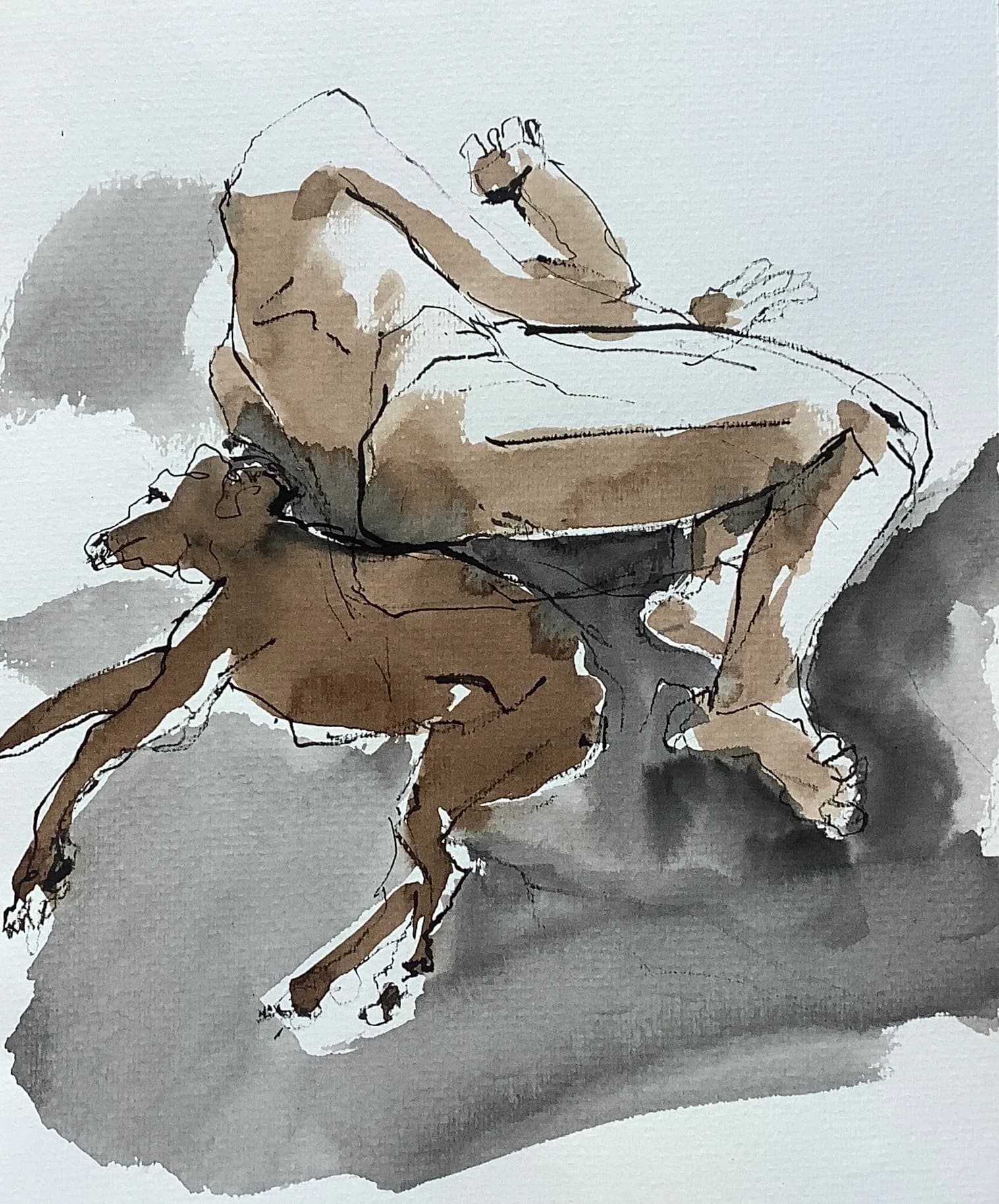 Nu masculin au chien