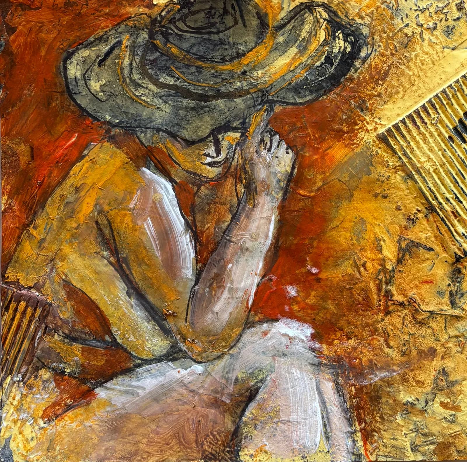 nu féminin au chapeau