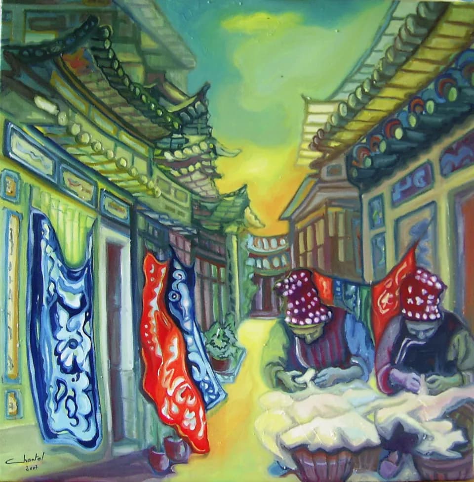 fabrique artisanale de nappes chine Yunnan
