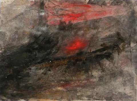 "Eruption" tech. mixte/papier