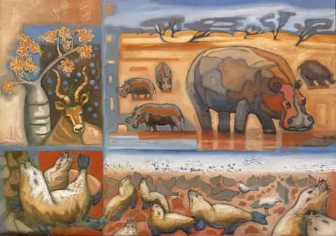 Namibie, Liberté surveillée huile/toile